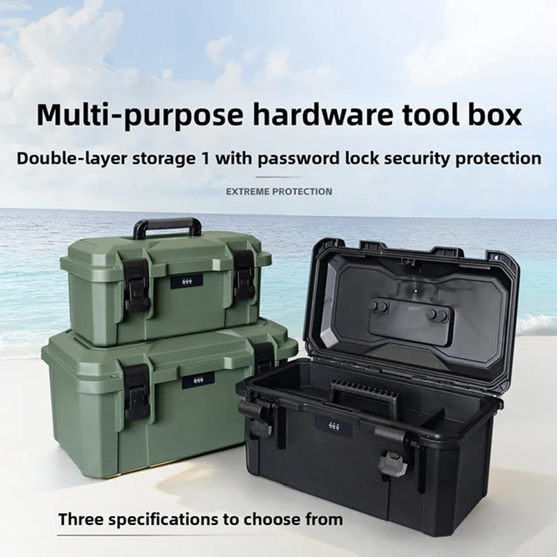 Multi Purpose Large Capacity With Password lock Hardware Toolbox, Car Repair Suitcase, Thickened Storage Box, Storage Box