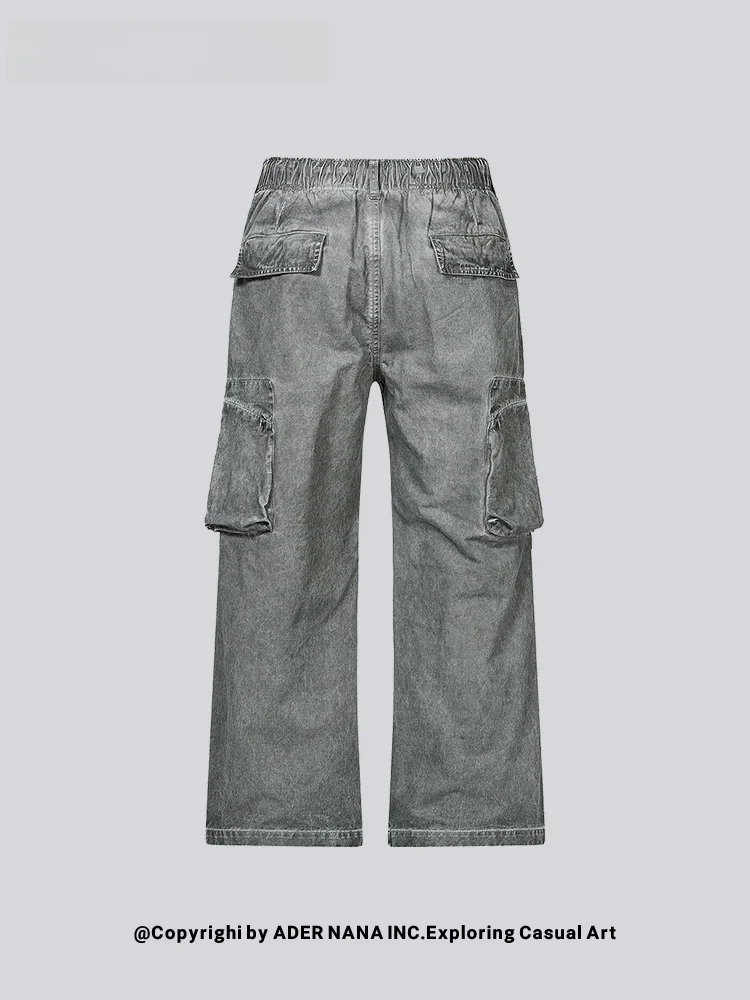 

Retro Desert Wasteland Sle NANA Large Brand Crt Loose Leg Wide Leg Workwear Pants Multiple kets Faded Cotton Casual Tr...