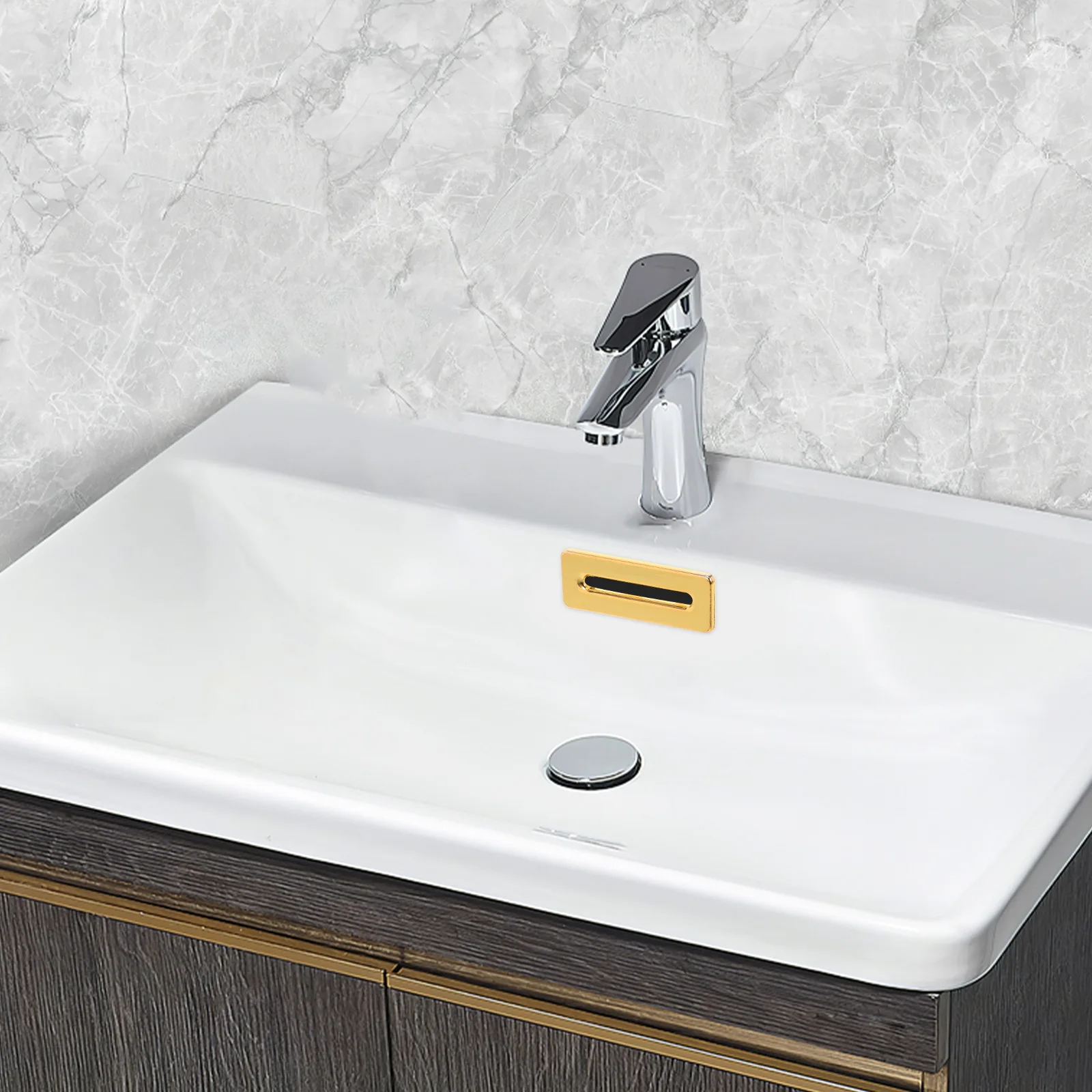 

2pcs Cover Zinc Alloy Cap For Bathroom Kitchen Durable Ring Easy Installation Chrome Finish Cap Hole Cover Basin Insert Small