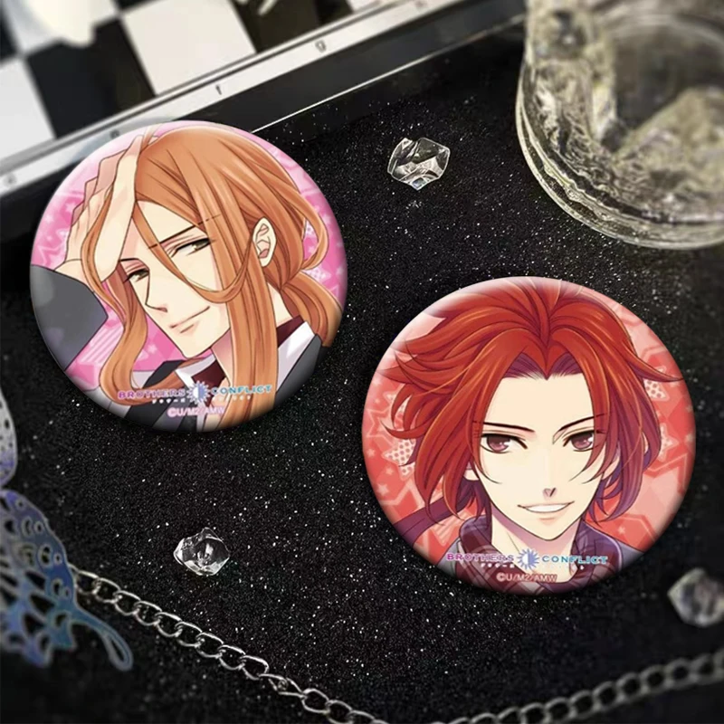Anime Brothers Conflict Button Pins Handmade Cartoon Badge 58mm Round Creative Brooches for Backpack Jewelry Accessories Gifts
