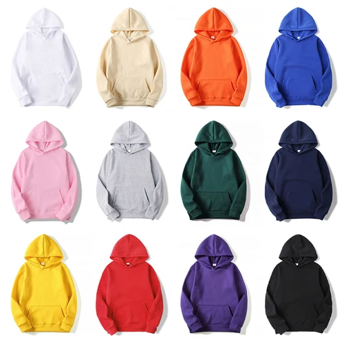Imagen 2 del producto Sudaderas con capucha de lana en blanco a la moda para hombre, Sudadera con capucha al por mayor, Sudadera con capucha sólida barata Unisex a granel, Sudaderas Con Capucha