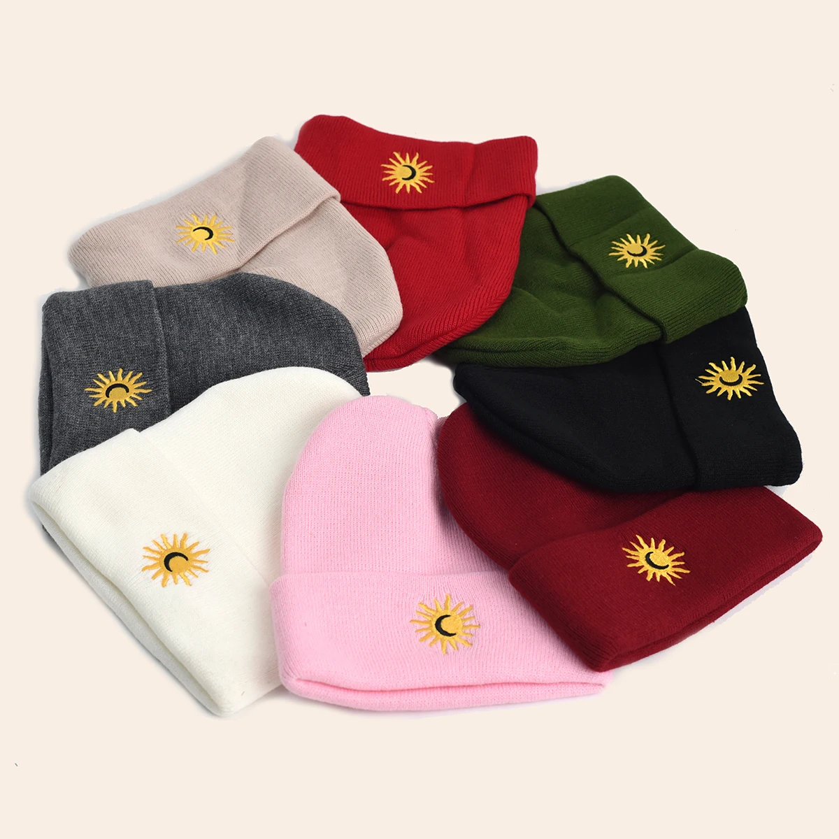 

Solid Unisex Beanie Autumn Winter Wool Blends Soft Warm Knitted Cap Men Women SkullCap Hats Gorro Ski Caps 8 Colors Beanies