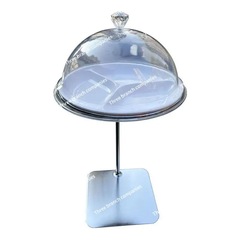 

Fruit Pastry Supermarket Display Rack Transparent Tasting Grid Station