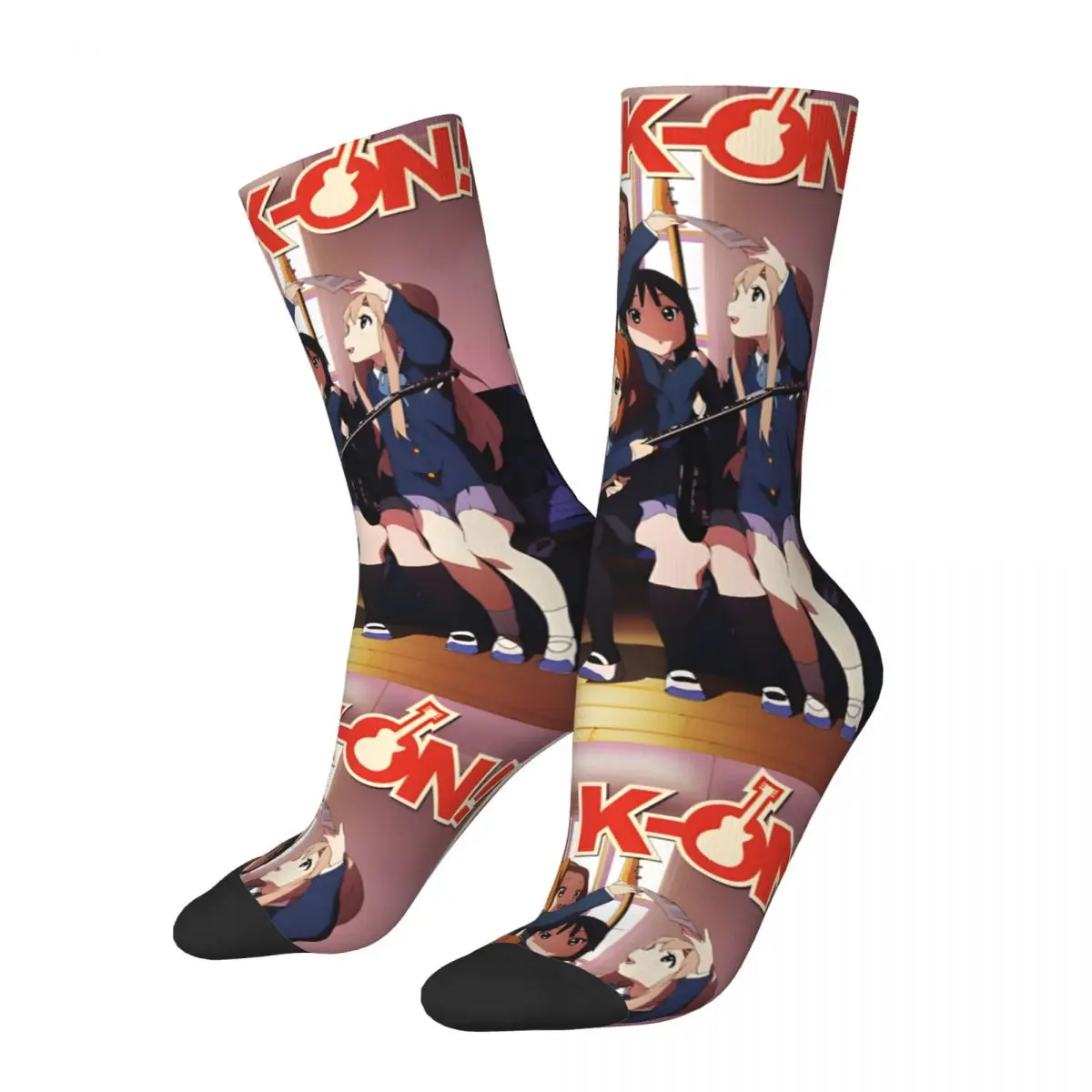 

K-On Poster Cartoon Men's Socks Retro Harajuku K-ON Street Style Novelty Casual Crew Sock