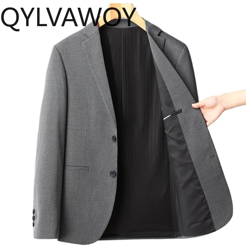 

QYLVAWOY Men's Single Piece Spring Autumn Business Formal Wedding Dress Slim-Fit Men's Suit Blazer Breasted Outerwear LJ2153