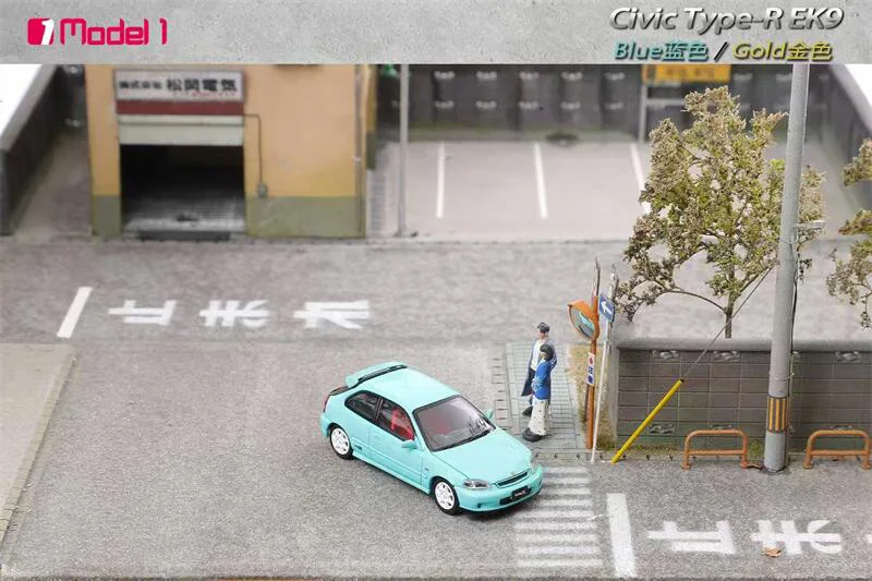 모델 원 1:64 시빅 타입-R EK9 다이캐스트 자동차 모델 컬렉션 미니어처