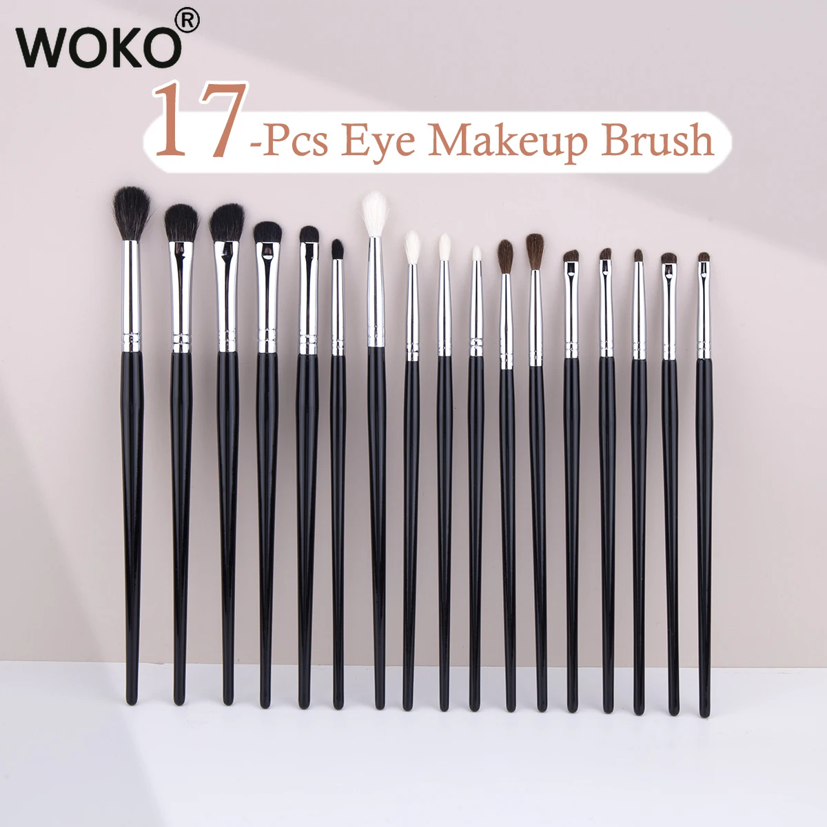 17pc Professional Eyeshadow Crease Blending Smudge Makeup Brush Set High-quality Copper Tube&horsehair&goat Hair Eye Makeup Tool