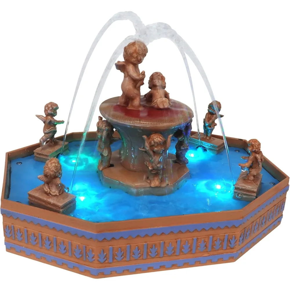 

Christmas Village Tabletop Fountain Pre-lit Winter Snow Village Perfect Addition to Your Christmas Indoor Home Dec