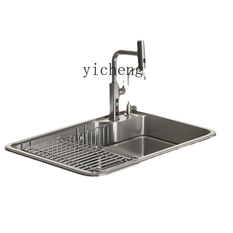 Xl Large Single Sink Sink Sus304 Stainless Steel Kitchen Sink Multi-Functional Washing Basin