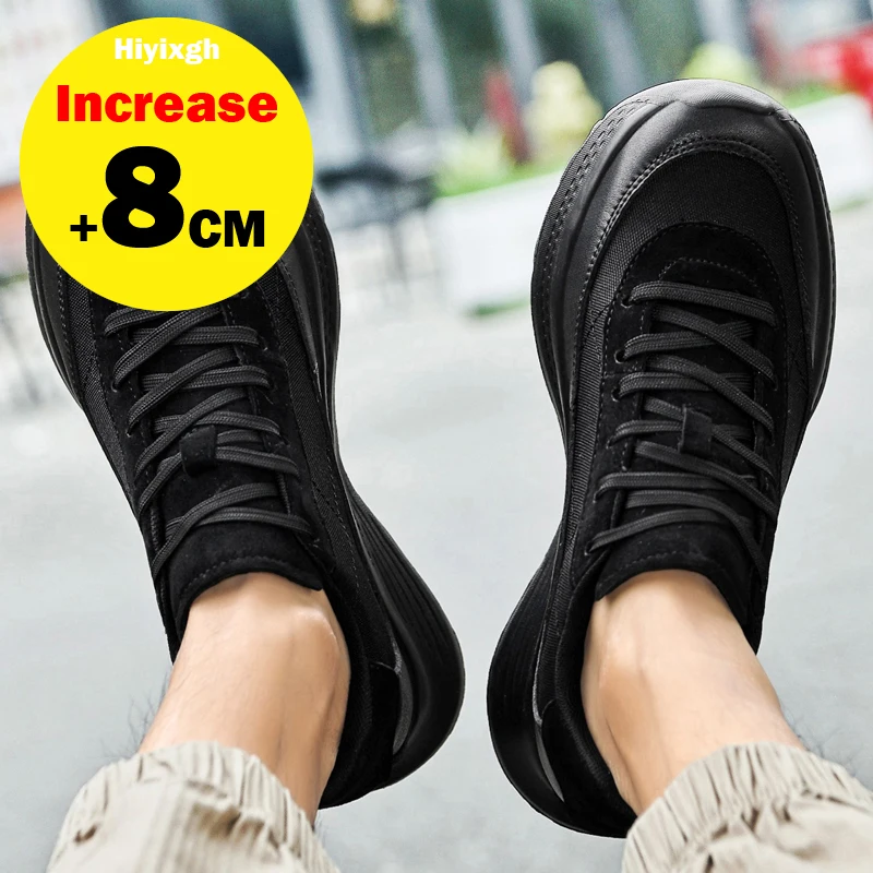 6/8CM Inner Elevator Shoes For Men Breathable Casual Sneakers Comfortable Outdoor Tourism Travel Commute Male Footwear