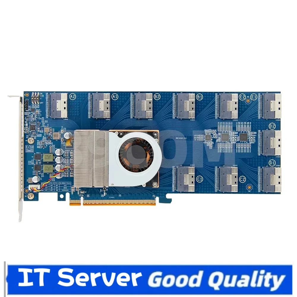 PLX88096 Expansion Card SWITCH Slimsas SFF-8654 Riser 10-Port To 5 PCIE4.0 X16/ 10 PCIE 4.0 X8 U.2 Hard Drive NVMe SSD Multi GPU