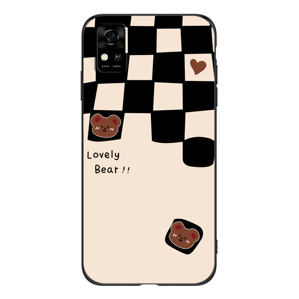 For ZTE Blade  A31 Soft Case phone back cover black tpu case cute butterfly bear tiger