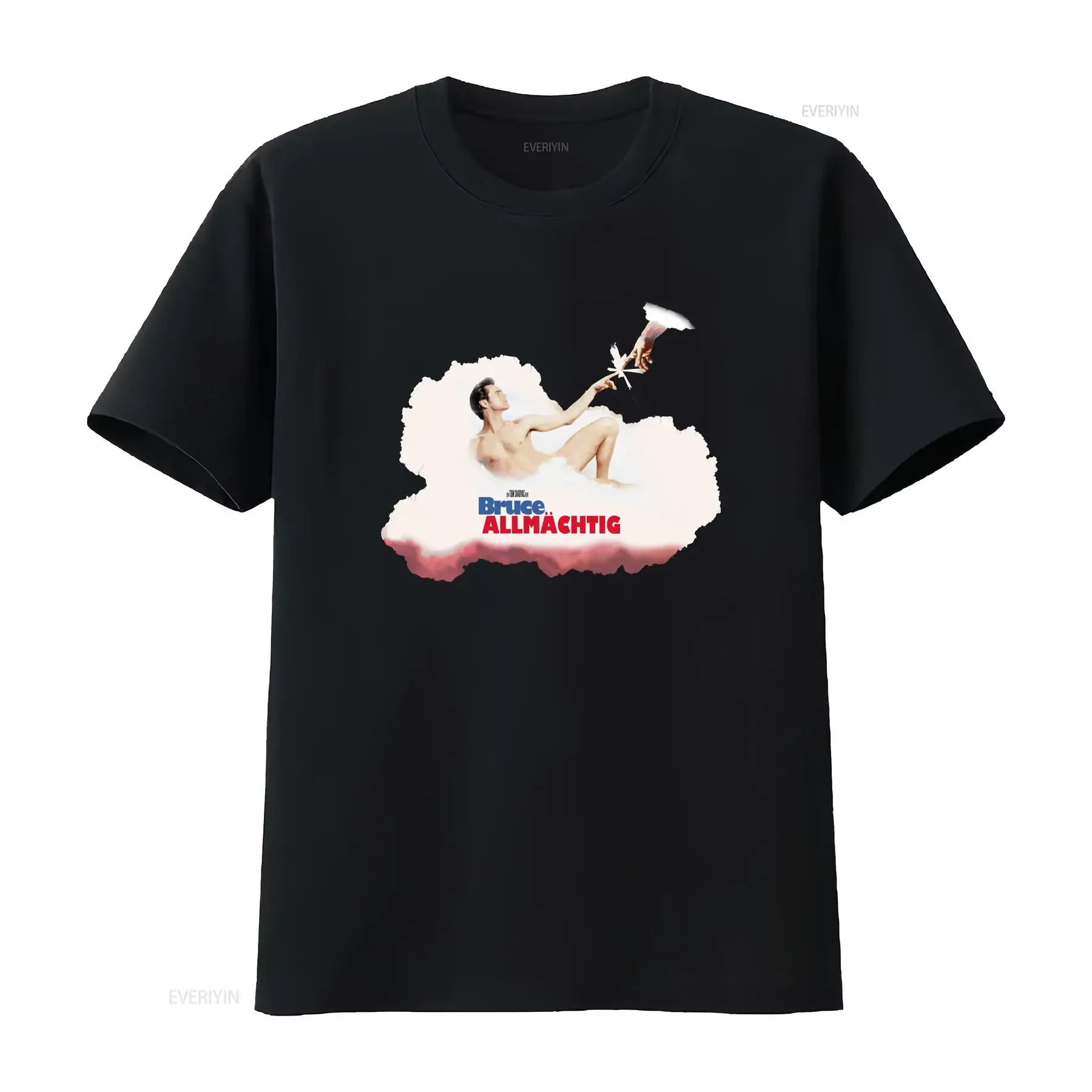 Bruce Almighty 2003 Seltenes Vintage-Film-Promo-T-Shirt Größe L Herren Schwarz lange oder kurze Ärmel Vintage-Waschung Unisex Bequem