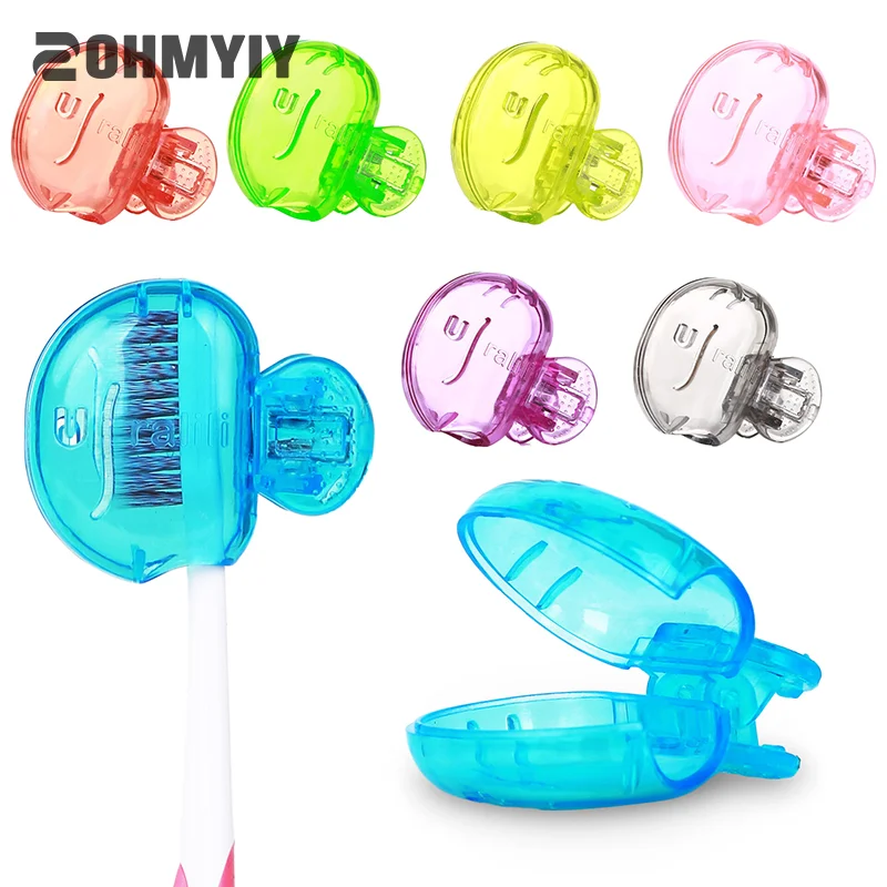 Travel Toothbrush Head Cover Dustproof Toothbrush Head Protector Cap Portable Plastic Clip For Household Travel