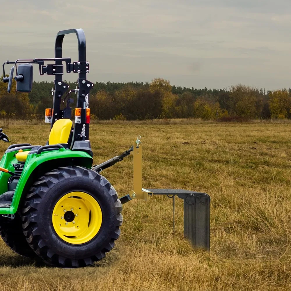 Durable Powder Coated Steel Pine Straw Rake Steel Spring Landscape Rake Attaches to Cat 0 Cat 1,3 Point Hitch for Tractor