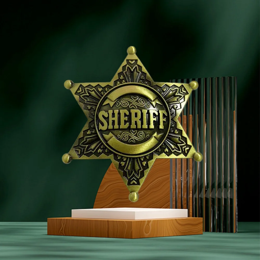 Sheriff Badge Brooch Classic Vintage Sheriff Pin Police Badge Pin High-Quality Western Metal Brooch For Law Enforcement Themed