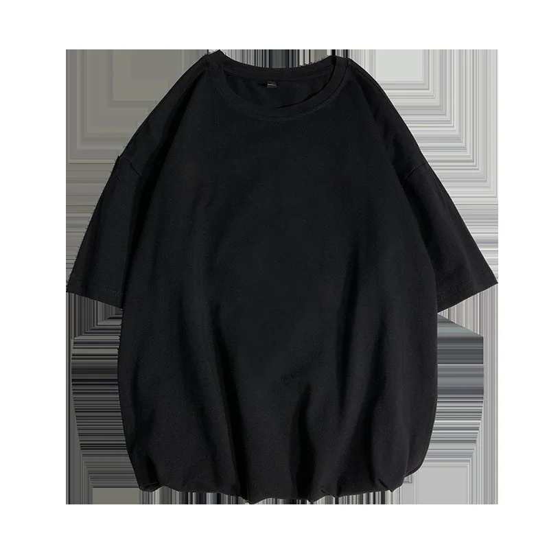 Hong Kong Style 2022 Loose Soild Harajuku Camisas Streetwear Short-sleeved T-shirt Jacket Men Oversized 5XL T Shirt