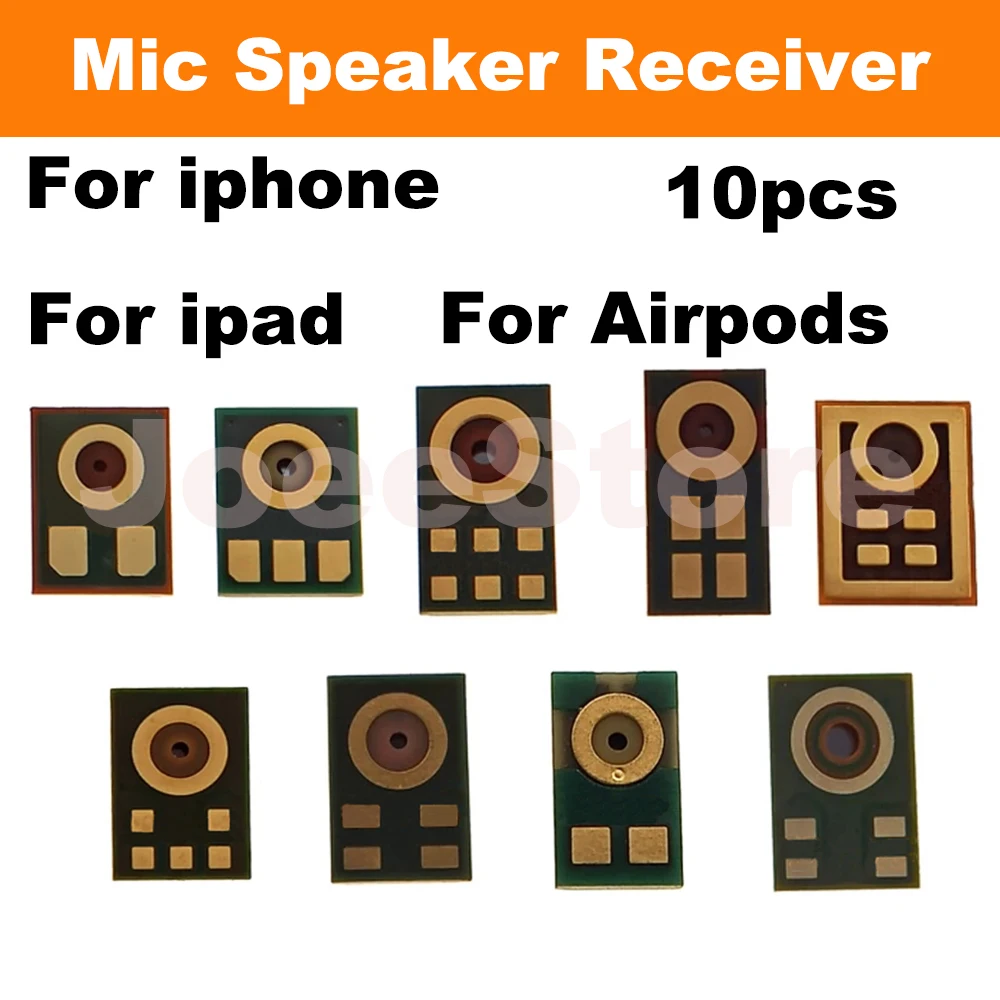 10pcs Inner Mic Speaker Receiver For iPhone 13 12 11 14 Pro Max X XS XR 7 8 Plus iPad 3 4 Airpods Microphone Inner Chip Replace