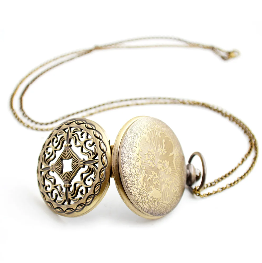 ساعة جيب كوارتز صينية مجوفة ، ساعة فليب ريترو ، ساعة حائط مجوهرات ، هدية كلاسيكية