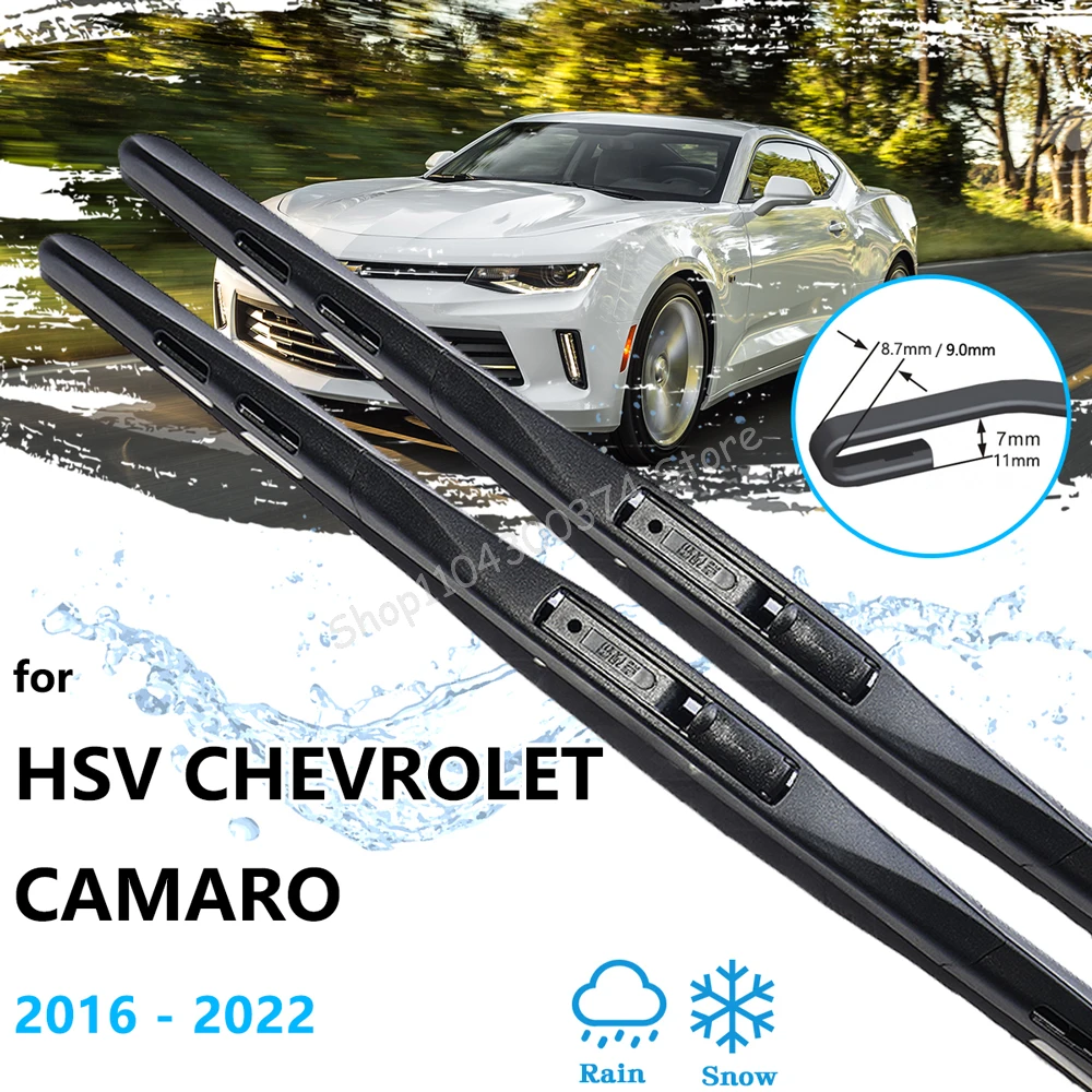 

For HSV Chevrolet Camaro MK6 2016~2022 Front Window Wipers Blades Windscreen Windshield Auto Accessories Cleaners U J Hook Arms