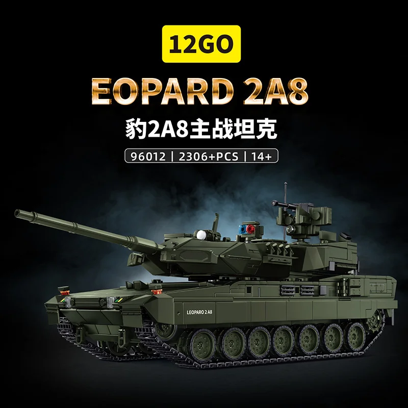 

2306 деталей, 1:28 MOC Танк Leopard 2A8, конструктор, военная модель для самостоятельной сборки, подарок для взрослых, коллекционный экземпляр для демонстрации