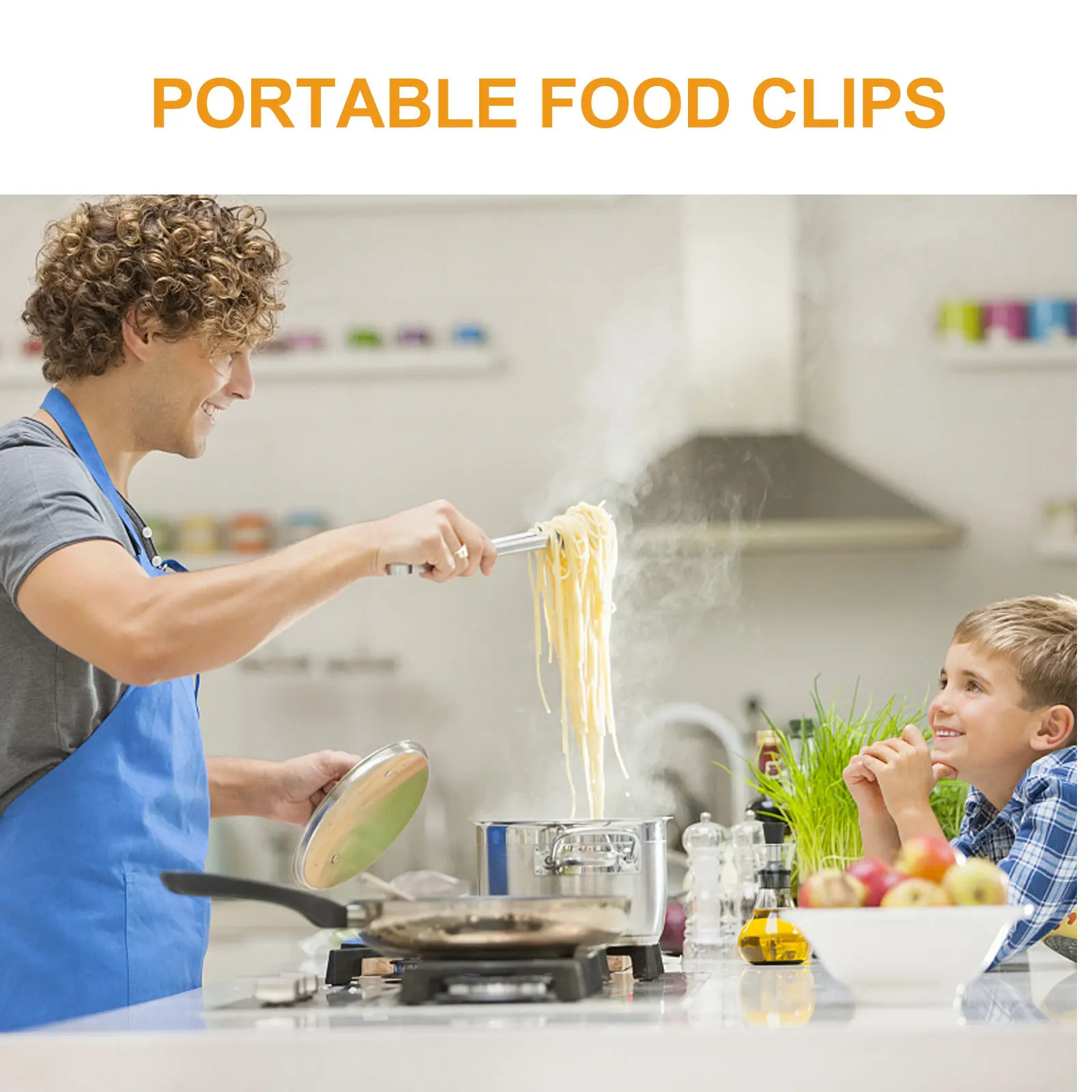 

2Pcs Strong Stainless Steel Pasta Tongs Tooth Shape Design for Soup Oil Filter Home Kitchen Buffet Bbq Tools Silver