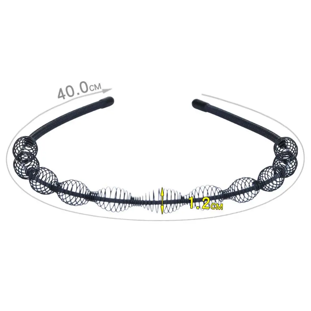 Fashion Metal Hair Band For Men Women Unisex Black Wavy Hair Head Hoop Band Sports Headband Hairband Hair Accessories Gift X9Z9