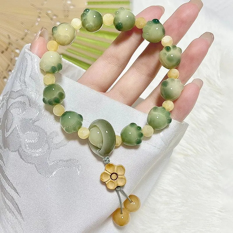 Osmanthus Ferment Cat's Paw Bodhi Bracelet Student Holding Crafts Hand Toy Pliable Temperament Bodhi Seed Buddha Beads Bracelet