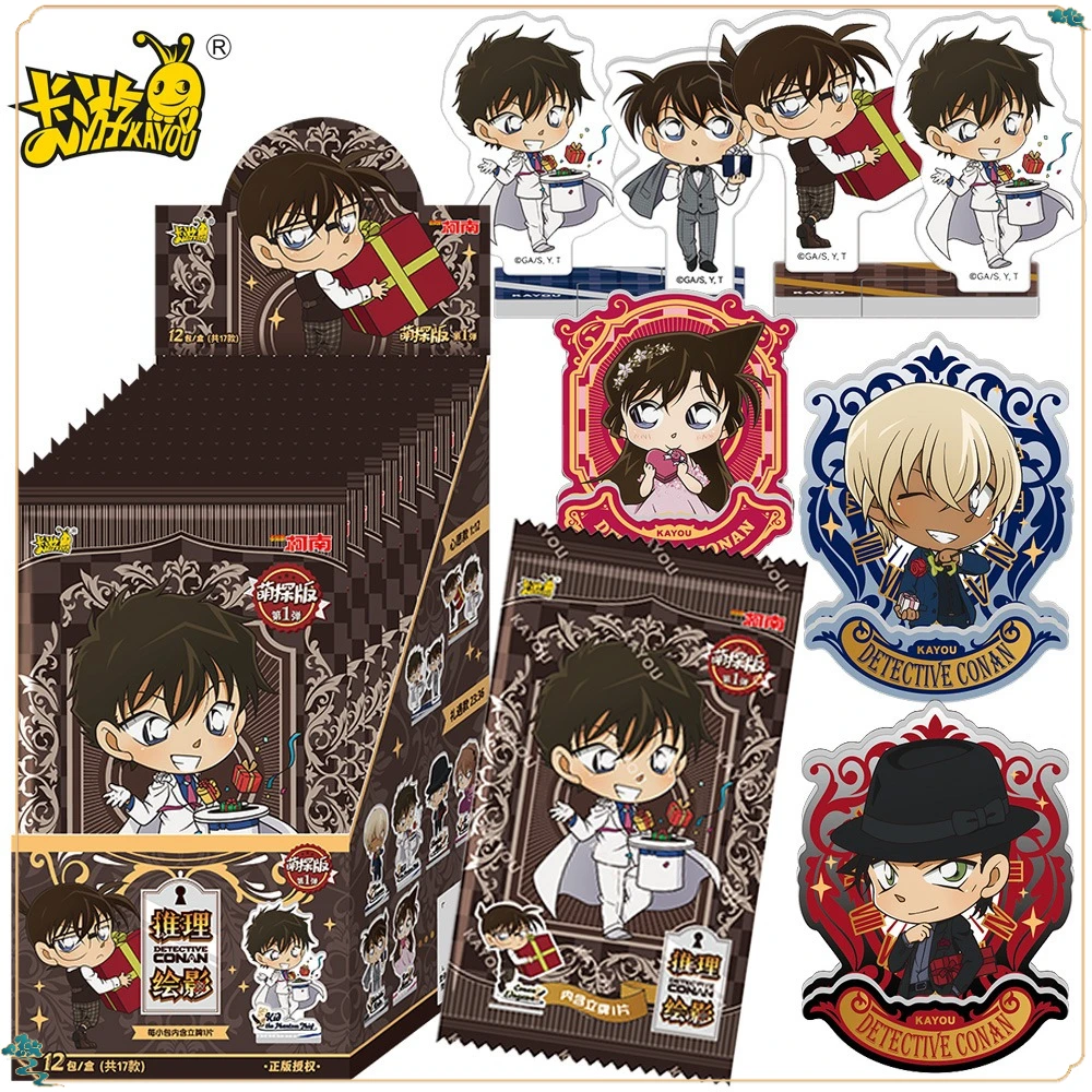 

New KAYOU Japan Anime Detective Conan Peripheral Acrylic Stand Figure Cartoon Characters Trading Collectible Cards Kids Gifts