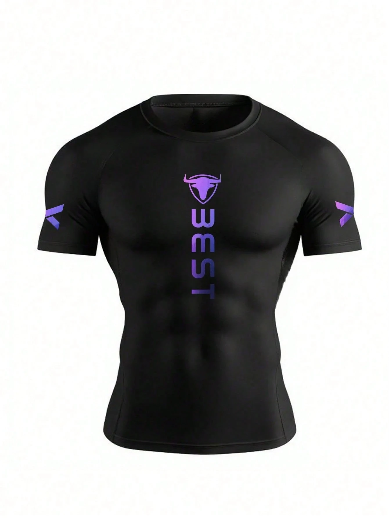 Herren Sport-T-Shirt mit Schriftzug, Atmungsaktiv, Dehnbar, Schweißableitend und Leicht, Modisches Schnelltrocknendes T-Shirt