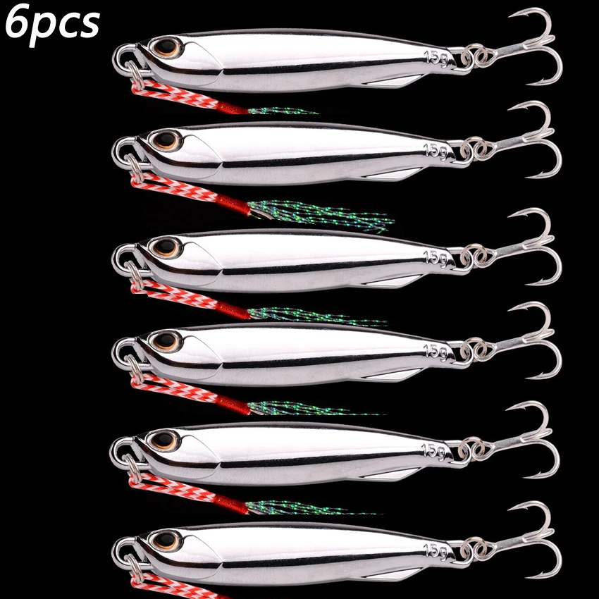 6Pc 7.7Cm 30G Lặn Sâu Kim Loại Lớn Jig Mồi Dụ Cá Nhân Tạo Wobbler Mồi Crankbait Biển Bass pike Cá Rô Câu Cá