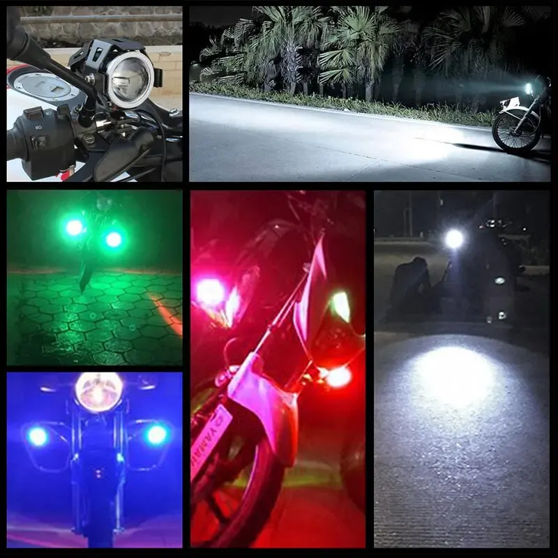 Motorcycle Headlight Fog Lights Super Bright Abgle Eyes Additional Spotlights Universal Moto Auxiliary U7 Mini LED Driving Lamp