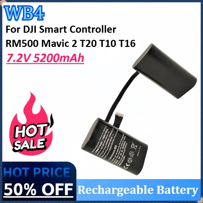 

WB4 7.2V 5200mAh Remote Controller Replacement Battery for DJI Smart Controller RM500 Mavic 2 T20 T10 T16 Rechargeable Battery
