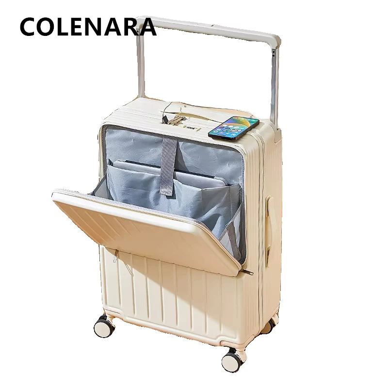 COLENARA USB Charging Luggage Front Laptop Boarding Case Multifunctional Trolley Case 20