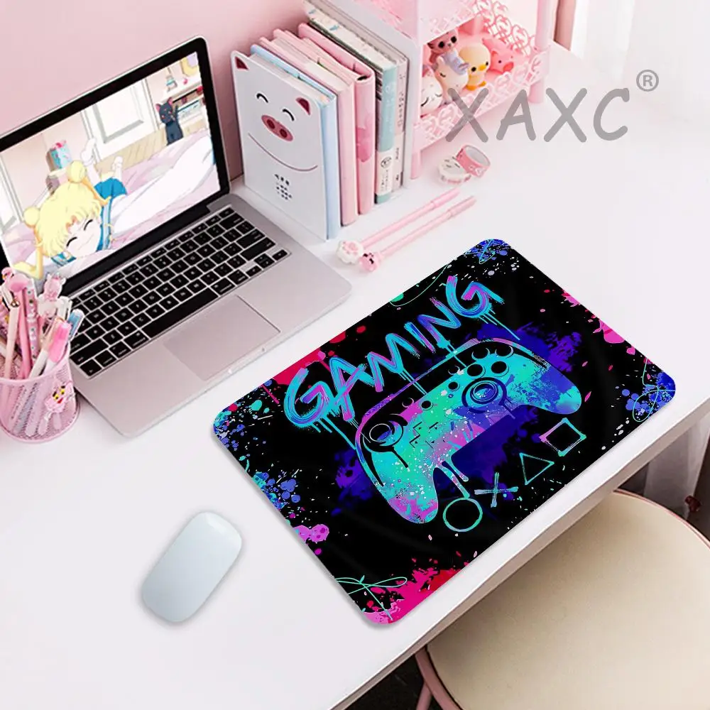 

Neon Gamepad Mouse Pad Computer Office Game Table Mats Small Rubber Anti-slip HD Gaming Keyboard Mousepad Square Soft Desk Mat