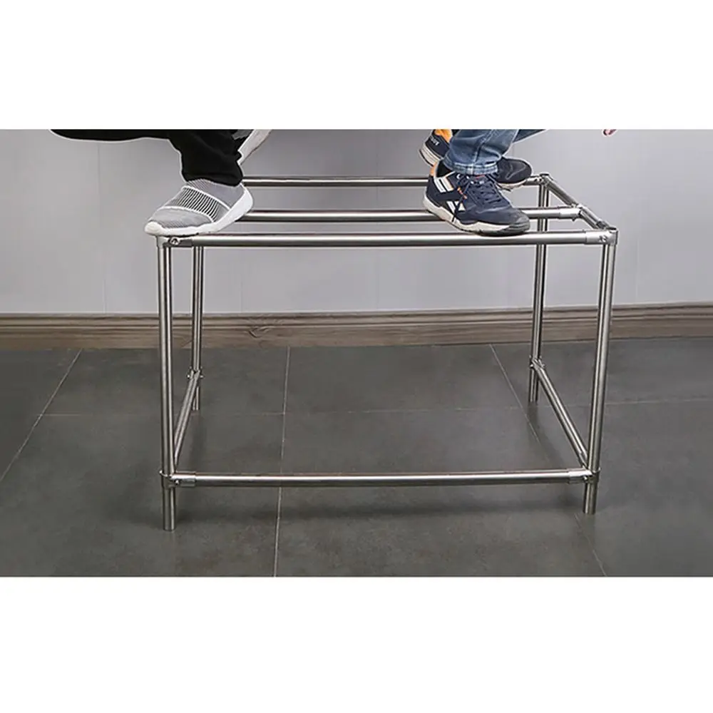 1Pc 25mm Fixed Clamp Furniture Hardware Stainless Steel Tube Connector Clothes Display Rack Rod Support Pipe Joint
