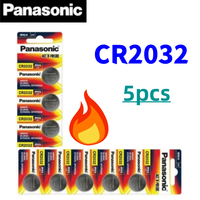 5PCS Original Panasonic CR2032 DL2032 ECR2032 Lithium Battery Watch Toy Calculator Car Key Remote Control Button Coin Cells