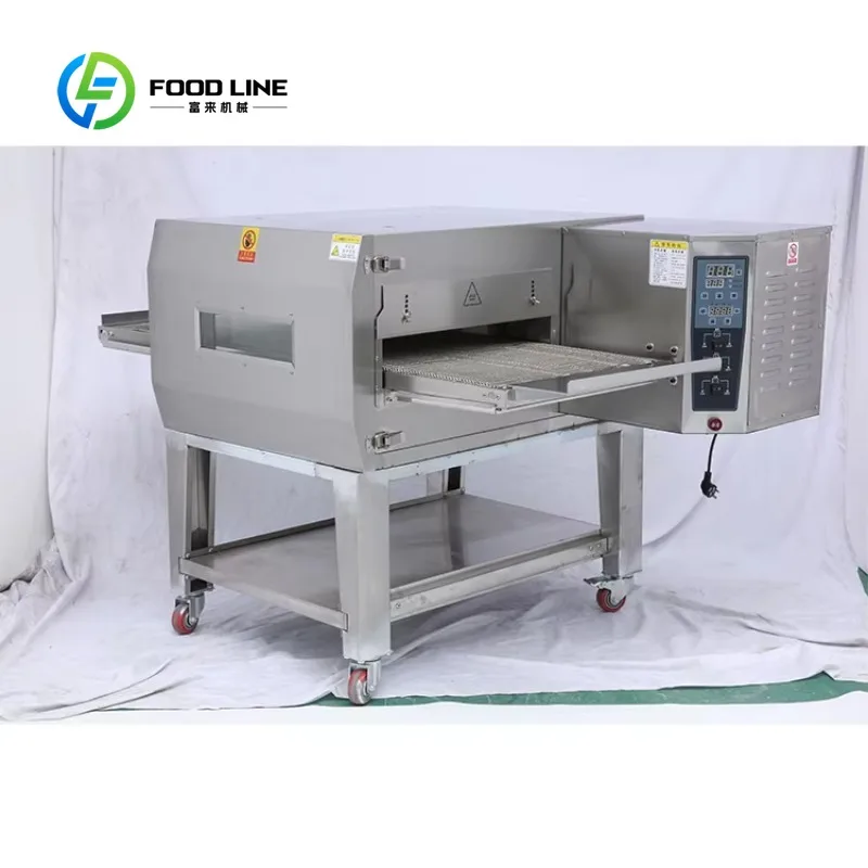 custom automatic chain pizza oven dual fuel multi dimension continuous baking setup for food service restaurant business buyers