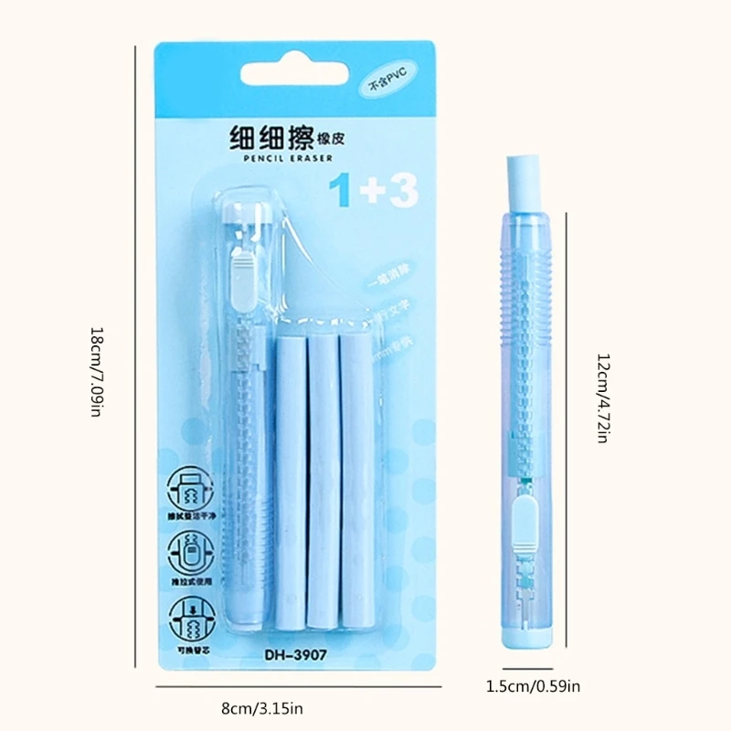 Retractable Pencil Erasers with Erasers Refills Push-Pull Erasers Erasers Stationery Erasers Back to School Gift