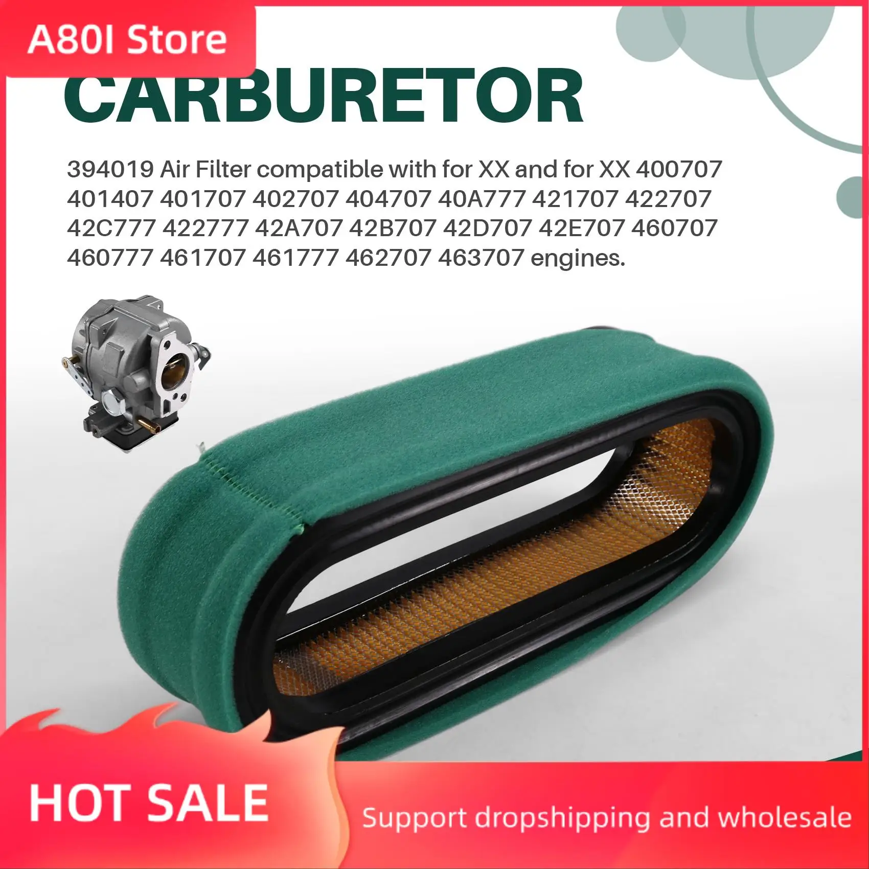 

Карбюратор A80I, совместимый с Briggs & Stratton 693479 693480 499306 С 394019 S Воздушный фильтр 394358 Топливный фильтр S