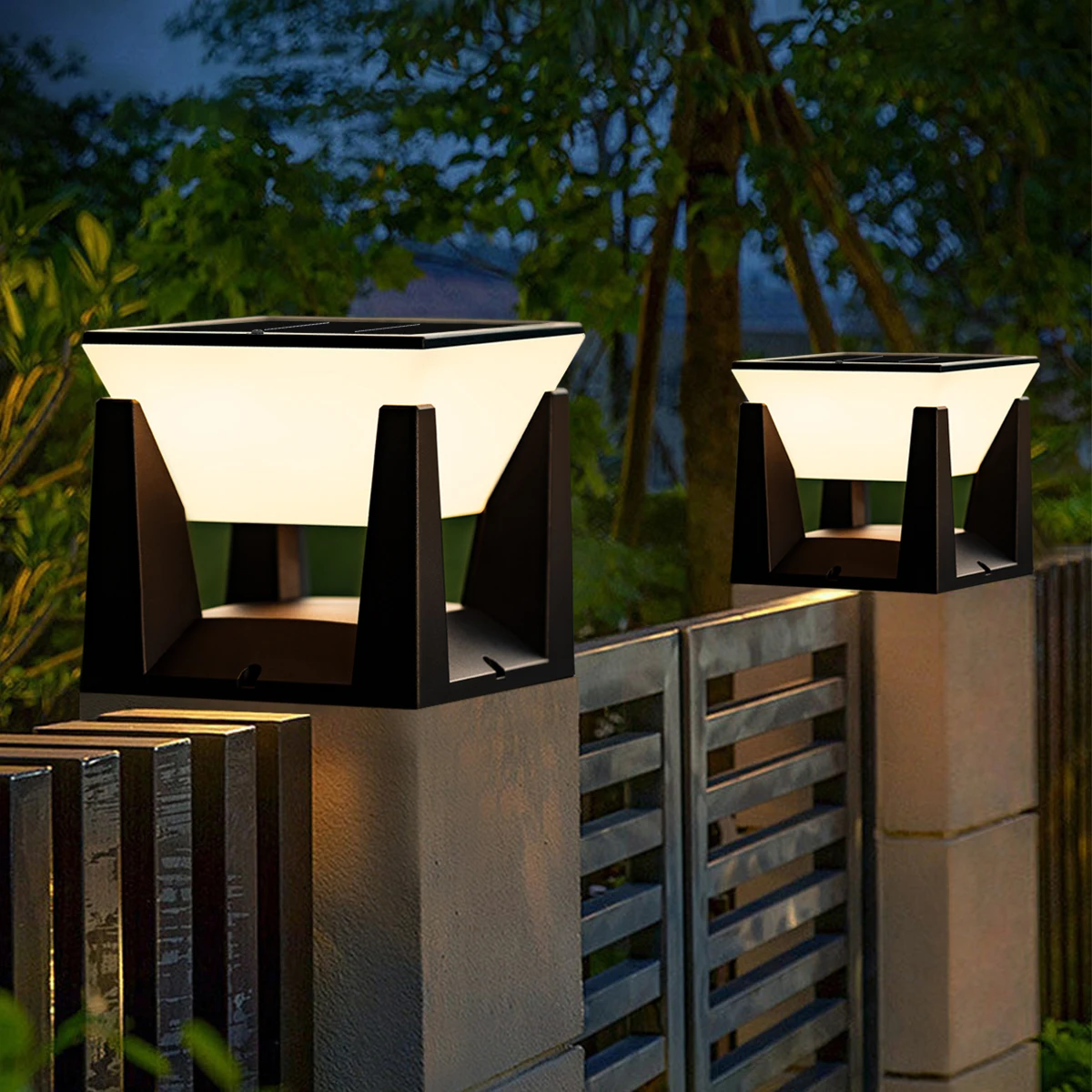 Nice Solar Fence Deck Cap Lamp Outdoor Solar Post Pillar Lights Waterproof Landscape Column Lighting For Flat Surface Patio Yard