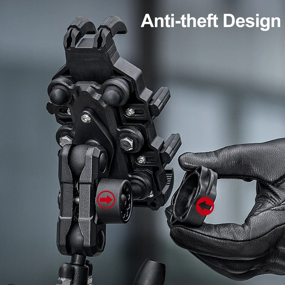 Motorcycle Phone Mount With Vibration Dampener Bike Handlebar Holder Anti-Shake Holds Fit 4.7\'\'-7.1\'\' Smart phone Cell Phones