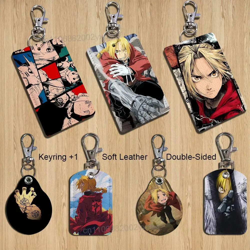 

E-Edward Fullmetal Alchemist Cartoon Singer Anime Card Keychain Fashion Pendant Bag ID Door Card Case Bus Card Cute Adult