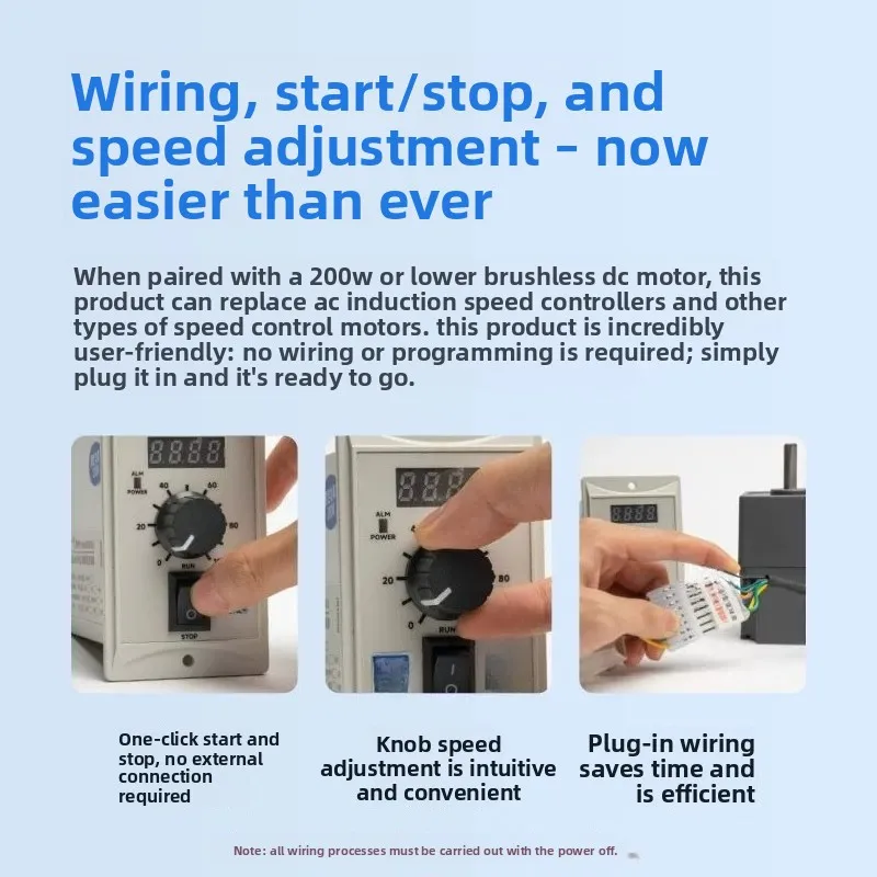 DC Brushless Motor Governor DC310VAC220V Motor Digital Display Forward and Reverse Controller 200W