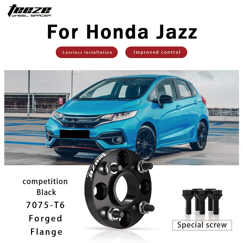 

Teeze 2/4pcs 4x100 CB 56.1mm M12x1.5 Hub Centric Black Forged wheel spacer For Honda Jazz Flange Plate15/20/25/30/35mm