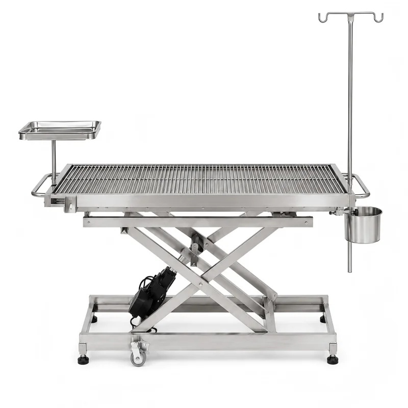 XY ACS07 Veterinary Operating Table with Single Side Tilt Electric Height Adjustment and Stainless Steel Tabletop