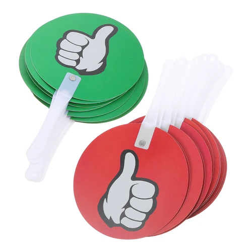 Imagen 2 del producto Paleta de votación para bebé, tablero de juez reutilizable rojo, suministro portátil para aula de profesores, subasta de plástico, 30 Uds.