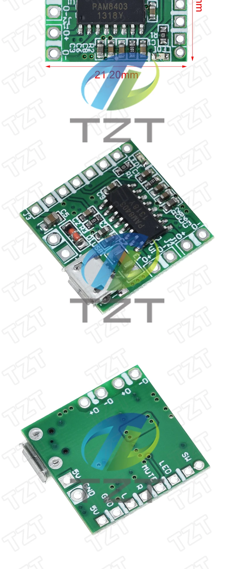 TZT 1/5/10PCS NEU PAM8403 DC 5V Mini Class D 2x3W USB-Leistungsverstärkerplatine DIY Bluetooth-Lautsprecher Z07 Dropshipping – Detail 2