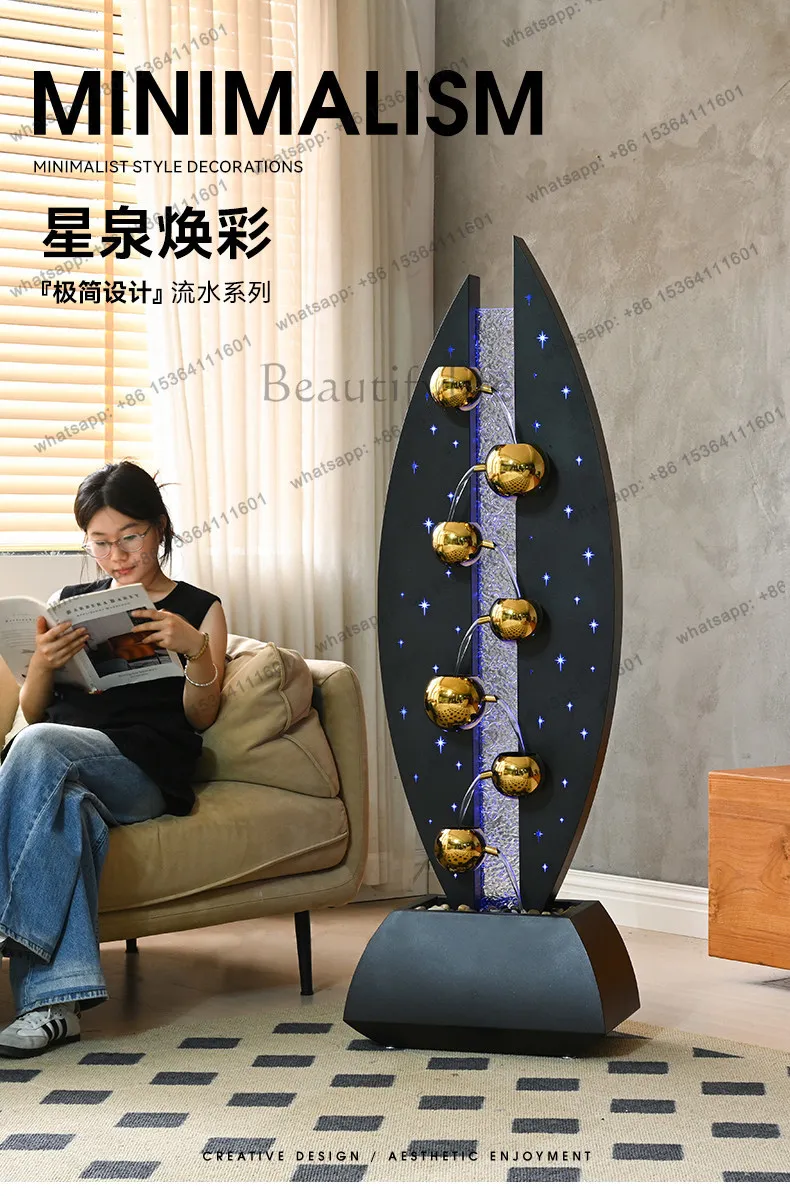 Modern simple flowing water ornament cycle light luxury water feature living room entrance TV cabinet decoration