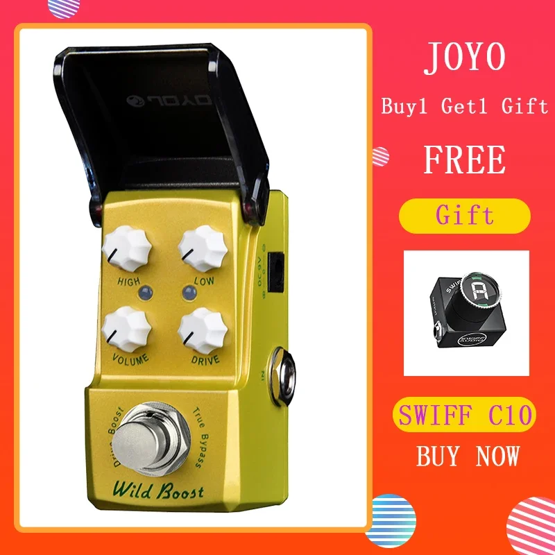 

JOYO JF-302 Wild Boost Guitar Effect Pedal with High Low EQ Adjust Overload Effect Dirty and Unrefined Sound True Bypass